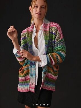 NWOT Anthropologie Wendy Wurlitzer and Marcella Volini “jeez Louise” cardigan sm